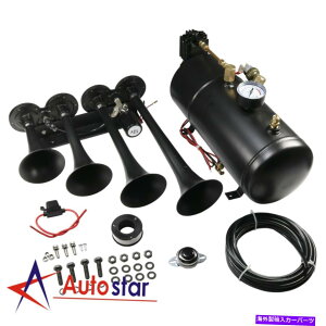 Train Horn EhVXe1GCk@^N150PSI 4gybgԃz[LbggbN Loud System 1G Air Compressor Tank 150psi 4 Trumpets Train Horn Kit Truck Car