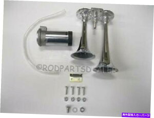Train Horn 12V�Ԃ̃g���b�N�N���[���f���A���g�����y�b�g�R���p�N�g�d�ԃG�A�z�[���L�b�g115�f�V�x��LOUD 12�{���g 12v Car Truck Chrome Dual Trumpet Compact Train Air Horn Kit 115dB LOUD 12 volt �y���s�A���i�z
