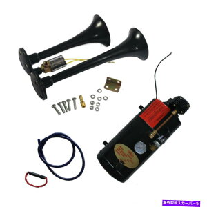 Train Horn Eh2gybgbg/ 120 PSIubNdԃz[LbgGARvbT[SȃVXe Loud 2 Trumpet w/ 120 PSI Black Train Horn Kit Air Compressor Complete System