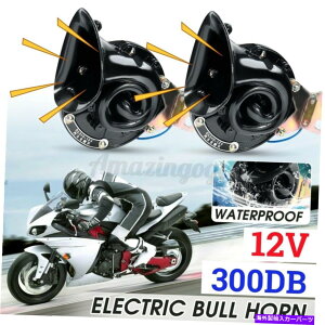 Train Horn 2倍300DB 12V電動エアーホーンスーパーラウドオートバイカーボートトレインSUVレイジング 2x 300DB 12V Electric Air Horn Super Loud Raging Motorcycle Car Boat Train SUV