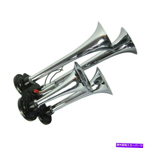 Train Horn �d���ٕtNEW FIT�A�ԁ��g���b�N4�g�����y�b�g��ԃz�[��12�{���g NEW FIT For Cars & Trucks 4 Trumpet Train Horn 12 volt With solenoid valve �y���s�A���i�z