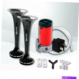 Train Horn Zento��12V��115dB�����ԃg���b�N��ԃ{�[�g�X�[�p�[���E�h�f���A���g�����y�b�g�G�A�z�[���L�b�g���`�F�b�N���܂� Zento Deals 12V 115DB Car Truck Train Boat Super Loud Dual Trumpet Air Horn Kit