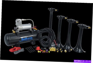 Train Horn HornBlasters�w���҂̓���228H���E�h�d�ԃG�A�z�[���L�b�g - VIAIR�R���v���b�T�[ HornBlasters Conductor's Special 228H Loud Train Air Horn Kit - VIAIR Compressor �y���s�A���i�z