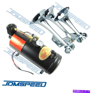 Train Horn 150 PSI��3���b�g��12V AIR COMPRESSOR WITH NEW TRIPLE�g�����y�b�gCHROME AIR HORN NEW TRIPLE TRUMPET CHROME AIR HORN WITH 150 PSI 3 LITER 12V AIR COMPRESSOR �y���s�A���i�z