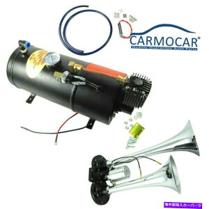 Train Horn dԃz[Lbg120 PSIGARvbT[SȃVXeƃEhfA2gybg Train Horn Kit Loud Dual 2 Trumpet with 120 PSI Air Compressor Complete System