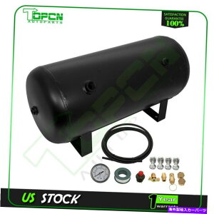 Train Horn d/gbNGAz[̂߂5K8̃|[gGA^NLbgGAQ[WXCb` 5 Gallon 8 Ports Air Tank Kit With Air Gauge Switch For Train/Truck Air Horn