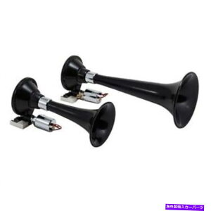 Train Horn KleinnGAz[f220fAdԃz[ubNw /fAQ4̓d Kleinn Air Horn Model 220 Dual Train Horn Black w/ dual Vortex 4 solenoid valves