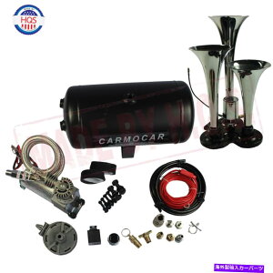 Train Horn EhgvgybgGAz[LbgCgf[eBGARvbT[̂߂ɎԂ̃gbNRV Loud Triple Trumpet Air Horn Kit With Light-Duty Air Compressor For Car Truck RV
