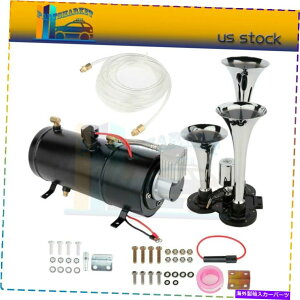 Train Horn eiXt[3gybgTrain12V 150 PSIGA[RvbT[GA[z[VXeLbg Maintenance free 3 Trumpet Train12V 150 PSI Air Compressor Air Horn System Kit