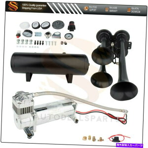 Train Horn gbNJ[gCVXep̃Nbhgybg200PSIRvbT[3G^NGAz[Lbg Quad Trumpet 200PSI Compressor 3G Tank Air Horn Kit For Truck Car Train System