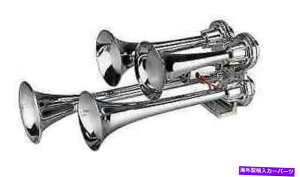 Train Horn Wolo 853�l�̃t�B���[�G�N�X�v���X�V���[�Y�g���v���N���[��Platd�g�����y�b�g���}�E���g�x�[�X Wolo 853 Four Philly Express Series Triple Chrome Platd Trumpets & Mounting Base