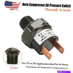 Train Horn dԃz[GA̓XCb`^N}EglW1/4" NPT 90-120PSI NEŴ߂ For Train Horn Air Pressure Switch Tank Mount Thread 1/4" NPT 90-120PSI NEW