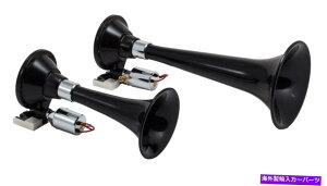 Train Horn Kleinn 220fAgCz[12 V 154.2fVxTEhx2ubNgybgLbg Kleinn 220 Dual Train Horns 12 V 154.2 dB Sound Level 2 Black Trumpet Kit
