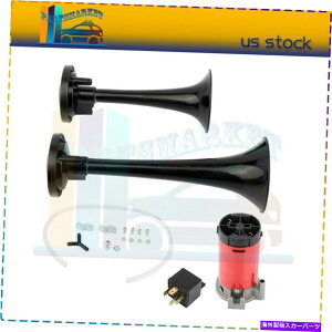 Train Horn 12Vで115dB、ユニバーサルデュアルトランペットエアーホーンコンプレッサーキットのトラックトレインカー 12V 115DB Universal Dual Trumpet Air Horn Compressor Kit For Truck Train Car