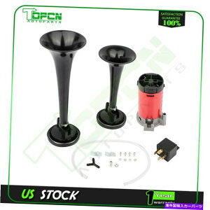 Train Horn 130DB 12VGAz[fAgybggbNEh12VgCJ[LbgGARvbT[ 130DB 12v Air Horn Dual Trumpet Truck Loud 12v Train Car Kit Air Compressor
