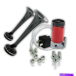 Train Horn GARvbT[12V150 DBdԃz[́APꃊbg吺Ńgybg 150 DB Train Horn with Air Compressor 12V trumpet loud liter single