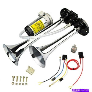 Train Horn DC 12V�R���v���b�T�[���b�g150�f�V�x���V���O���g�����y�b�g�G�A�z�[���L�b�g�g���b�N���K�g���C���J�[���E�h 150db Single Trumpet Air Horn Kit Truck Mega Train Car w DC 12V Compressor Loud �y���s�A