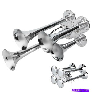Train Horn �g���b�N�̎ԓd��135�f�V�x���̂��߂̃G�A�z�[��4�g�����y�b�g�T�C�����d�C����X�s�[�J�[ Air Horn 4 Trumpet Siren Electric Control Loudspeaker for Truck Car Train 135dB �y���s�A���i�z