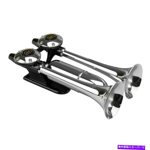 Train Horn Wolo 835シルバーストリークエクスプレス2トランペットクロム屋根マウント電車エアホーン Wolo 835 Silver Streak Express 2 Trumpet Chrome Roof Mount Train Air Horn