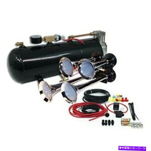 Train Horn MPCB1 0419 4gybgԃGAz[LbǵAقڂׂĂ̎Ԃ̃gbNԂJeɓK܂... MPC B1 0419 4 Trumpet Train Air Horn Kit Fits Almost Any Vehicle Truck Car Je...