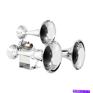 Train Horn GG�O�����h��ʃg���v���u���X�g�����y�b�g��69991�N���[���w�r�[�f���[�e�B�d�ԃz�[��... GG Grand General 69991 Chrome Heavy Duty Train Horn with Triple Brass Trumpet...