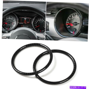 Carbon fiber Internal 2�{�C���i�[�_�b�V���{�[�h�����O�g���������J�o�[�Ƀt�H�[�h�}�X�^���O2015�N����2018�N�J�[�{���t�@�C�o�[ 2x Inner Dashboard Ring Trim Decor Cover For Ford Mustang 2015-2018 Carbon Fiber