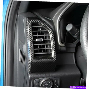 Carbon fiber Internal �t�H�[�hF150 F150 15-19�̂��߂̖{���̃J�[�{���t�@�C�o�[�����G�A�x���g�J�o�[�g����2PCS Real Carbon Fiber Inner Side Air Vent Cover Trim 2pcs For Ford F150 F-150 15-19 �y���s�A���i�z