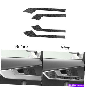 Carbon fiber Internal AEfBA4 B9 2017N2019NYf@ۃCi[Ԃ̃hAplJo[gXebJ[̂߂ For Audi A4 B9 2017-2019 Carbon Fiber Inner Car Door Panel Cover Trim Sticker