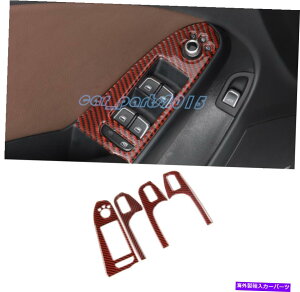 Carbon fiber Internal bhJ[{t@Co[Ci[EChXCb`Jo[ĝ߂ɃAEfBA4 B8 A5 2009N2016N Red Real Carbon Fiber Inner Window Switch Cover Trim For Audi A4 B8 A5 2009-2016
