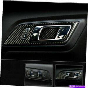 Carbon fiber Internal �t�H�[�h�}�X�^���O2015-2019�̂��߂̃J�[�{���t�@�C�o�[�C���i�[�Ԃ̃h�A�̃n���h���t���[���g�����J�o�[ Carbon Fiber Inner Car Door Handle Frame Trim Cover for Ford Mustang 2015-2019 �y���s