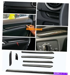 Carbon fiber Internal �A�E�f�BA3 S3 8V�J�[�{���t�@�C�o�[���������p�C���b�g����g����7PCS�̂��߂�2012�N����2017�N 2012-2017 For Audi A3 S3 8V Carbon Fiber Inner Door Co-pilot Decorate Trim 7pcs �y���s�A���i�z