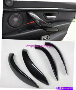 Carbon fiber Internal BMW 3�V���[�Y320i��13-19�p�J�[�{���t�@�C�o�[�X�^�C���C���i�[�̎Ԃ̃h�A�n���h���̑��� Carbon fiber style Inner car door handle decoration For BMW 3 Series 320i 13-19