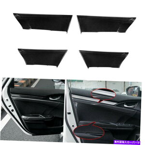 Carbon fiber Internal z_VrbN2016-2020Ci[hAplveN^[Jo[J[{t@Co[̏ꍇ For Honda Civic 2016-2020 Inner Door Panel Protector Decor Cover Carbon Fiber