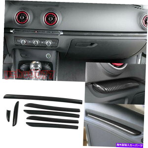 Carbon fiber Internal 2015-2019̂߂ɃAEfBA3 S3J[{t@Co[bN+_bV{[hfR[VLbg 2015-2019 For Audi A3 S3 Carbon Fiber Look Inner Door + Dashboard Decoration Kit