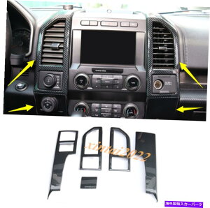 Carbon fiber Internal �t�H�[�hF150 F150 2017�N����2020�N�̂��߂ɃJ�[�{���t�@�C�o�[�C���i�[�Z���^�[�R���\�[���p�l���J�o�[�g���� Carbon Fiber Inner Center Console Panel Cover Trim For Ford F150 F-150 2017-2020 �y