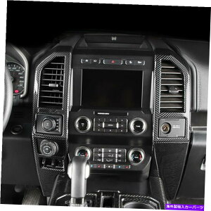 Carbon fiber Internal �t�H�[�hF150 F150 15-19�̂��߂̖{���̃J�[�{���t�@�C�o�[�C���i�[�_�b�V���{�[�h�G�A�x���g�J�o�[2PCS Real Carbon Fiber Inner Dashboard Air Vent Cover 2pcs For Ford F150 F-150 15-19 �y���s�A��