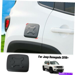 GAS TANK FUEL W[vElQ[h2016 2017 2018-2020ubN̂߂̔RtB[hAJo[KX^NLbv Fuel Filler Door Cover Gas Tank Cap for Jeep Renegade 2016 2017 2018-2020 Black