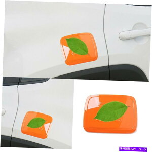 GAS TANK FUEL R^NLbvΖKXJo[g1tBbĝ߂̃W[vElQ[h2015N2020NABSIW Fuel Tank Cap Oil Gas Cover Trim 1pc Fit For Jeep Renegade 2015-2020 ABS Orange