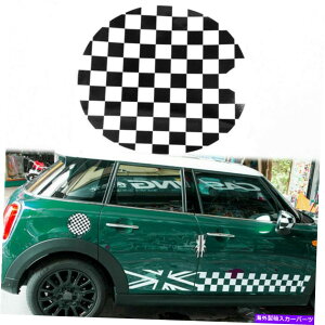 GAS TANK FUEL ~jN[p[̂߂̎OJbg`FbJ[X^Ct[G^NKXLbvfR[VXebJ[ Pre-Cut Checkered Style Fuel Tank Gas Cap Decoration Sticker For Mini Cooper