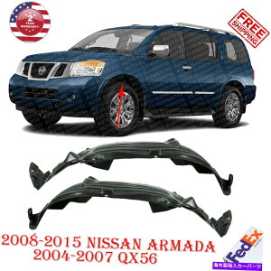 Fender Liner Splash tgXvbVV[h200815YA}_2004-07 QX56̂߂ɃtF_[Ci[LH + RH Front Splash Shield Fender Liner LH + RH For 2008-15 Nissan Armada 2004-07 QX56