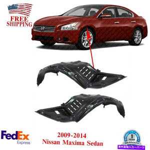 Fender Liner Splash 2009-2014���Y�}�L�V�}�Z�_���̂��߂�2�̃t�����g�X�v���b�V���V�[���h�t�F���_�[���C�i�[�̃Z�b�g Set of 2 Front Splash Shield Fender Liners for 2009-2014 Nissan Maxima Sedan �y���s�A���i�z