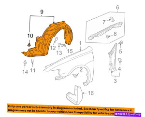 Fender Liner Splash ALHONDA OEM 06-08 TSX-tgtF_[Ci[XvbVV[hE74101SEA010 Acura HONDA OEM 06-08 TSX-Front Fender Liner Splash Shield Right 74101SEA010