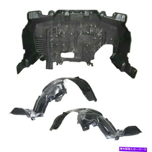 Fender Liner Splash 14-16�X�o���t�H���X�^�[�̐V���t�����g�t�F���_�[���C�i�[���A���_�[�J�o�[�X�v���b�V���K�[�h�̐ݒ� New Front Fender Liner & Undercover Splash Guard Set For 14-16 Subaru Forester