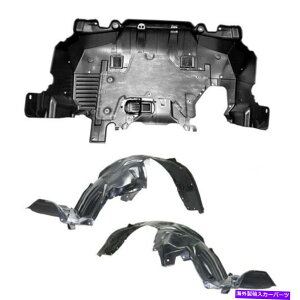 Fender Liner Splash 17-18�X�o���t�H���X�^�[�̐V���t�����g�t�F���_�[���C�i�[���A���_�[�J�o�[�X�v���b�V���K�[�h�̐ݒ� New Front Fender Liner & Undercover Splash Guard Set For 17-18 Subaru Forester