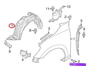 Fender Liner Splash g^XtgtF_[Ci[XvbVV[hK[hOE 53876WB001 Genuine Toyota Yaris Front Fender Liner Splash Shield Guard Left OE 53876WB001
