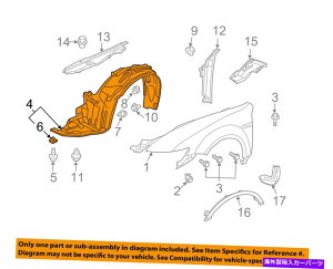 Fender Liner Splash �A�L����HONDA OEM 04����08 TL-�t�����g�t�F���_�[���C�i�[�X�v���b�V���V�[���h�E74100SEPA10 Acura HONDA OEM 04-08 TL-Front Fender Liner Splash Shield Right 74100SEPA10