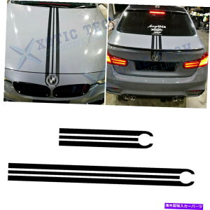 Cover Rear Trunk BMWubNtgt[h㕔gÑX|[eBXgbv{̃rj[Jo[gXebJ[̂߂ For BMW Black Front Hood Rear Trunk Sporty Strip Body Vinyl Cover Trim Stickers