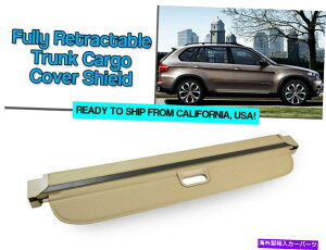 Cover Rear Trunk 7月13日BMW E70 X5の完全リトラクタブルBEIGEトランクカーゴカバーシールド荷物カバー 07-13 BMW E70 X5 Fully Retractable BEIGE Trunk Cargo Cover Shield Luggage Cover
