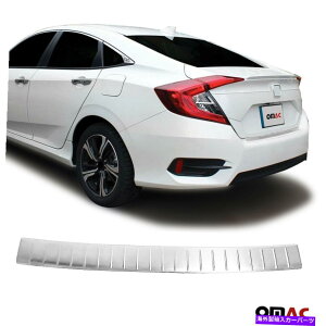 Cover Rear Trunk tBbgz_VrbN2016-2021N[Aop[K[hgNVJo[S.Steel Fits Honda Civic 2016-2021 Chrome Rear Bumper Guard Trunk Sill Cover S.Steel