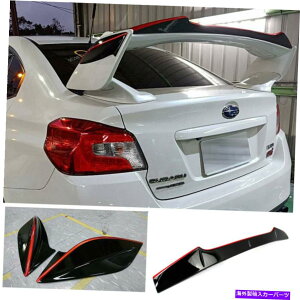 Cover Rear Trunk BLACK + RED FOR SUBARU WRX STI 4THK[j[tbvSTIgNX|C[+TChtBJo[ BLACK+RED FOR SUBARU WRX 4TH STI Gurney Flap STI Trunk Spoiler+Side Fin Cover